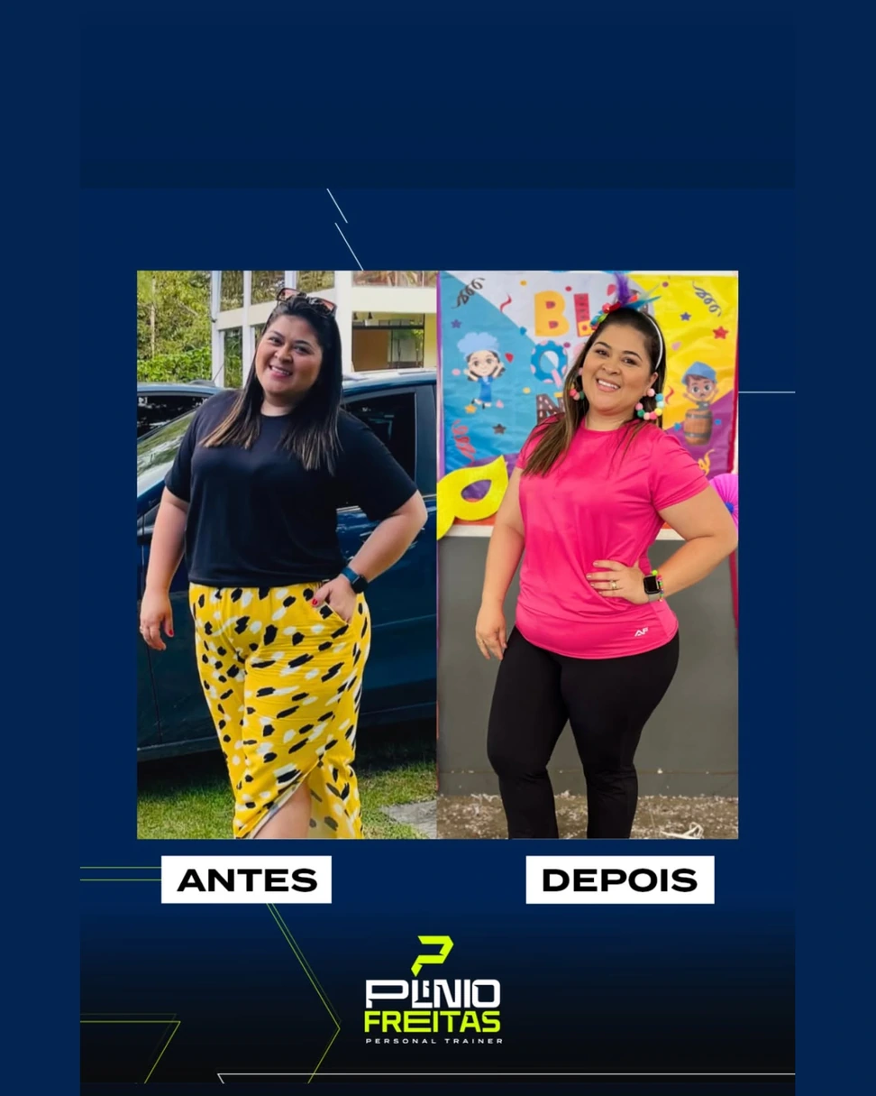 Antes e depois de aluna do Plínio Freitas