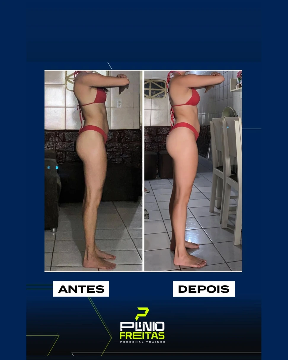 Antes e depois de aluna do Plínio Freitas
