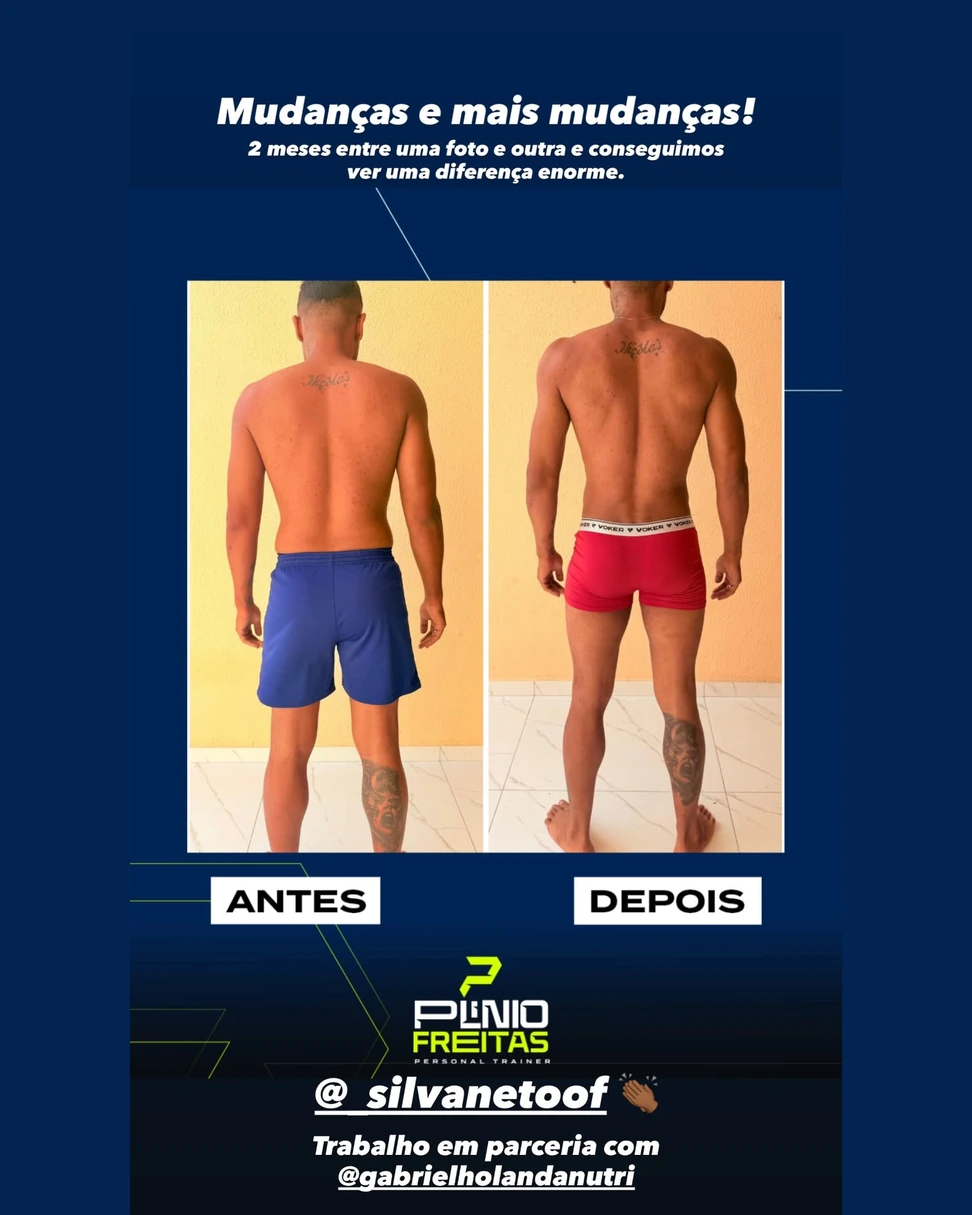 Antes e depois de aluno do Plínio Freitas