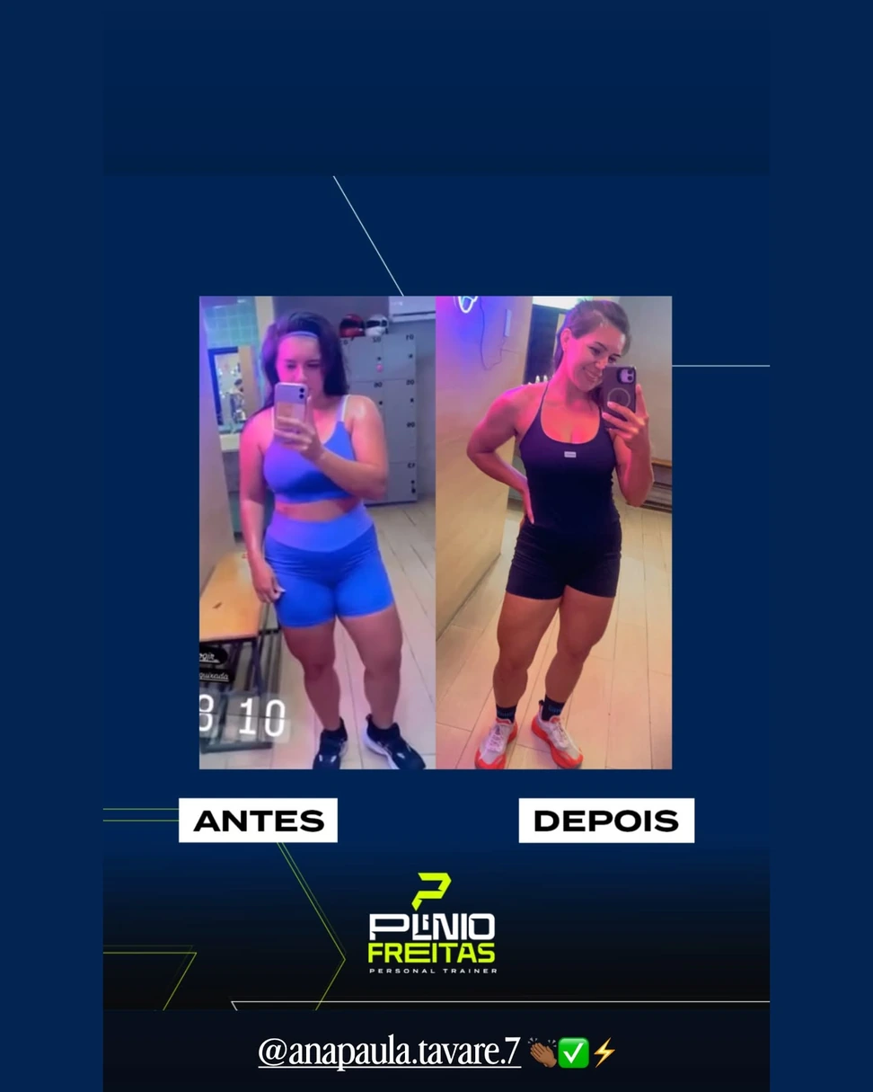 Antes e depois de aluna do Plínio Freitas
